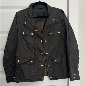 J. Crew olive Jacket with Brass Accents